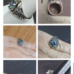 R468 Rainbow Mystic Topaz Ring. Size 8.